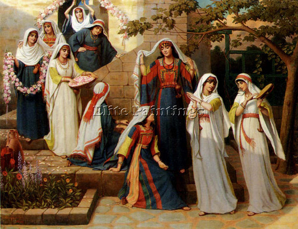 ITALIAN LONGMAID WILLIAM THE DANCE OF THE VIRGINS ARTIST PAINTING REPRODUCTION