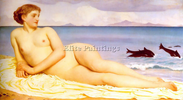 LORD FREDERICK LEIGHTON ACTAEA THE NYMPH OF THE SHORE C1868 BIG ARTIST PAINTING