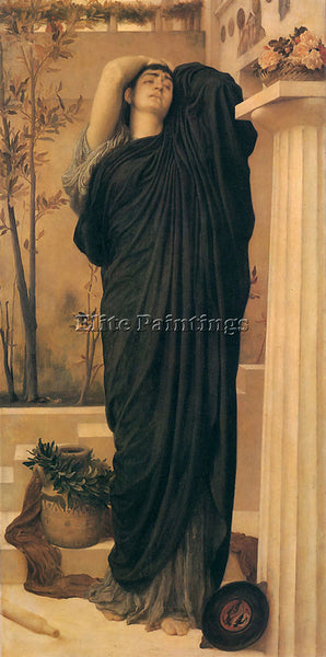 LORD FREDERICK LEIGHTON ELECTRA AT TOMB OF AGAMEMNON C1868 9 150X75 5CM PAINTING