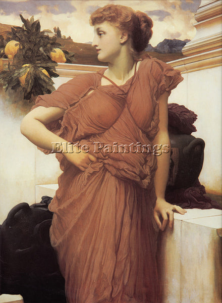 LORD FREDERICK LEIGHTON AT THE FOUNTAIN ARTIST PAINTING REPRODUCTION HANDMADE