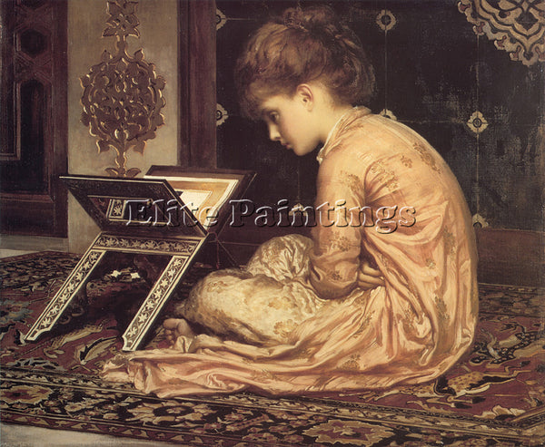 LORD FREDERICK LEIGHTON STUDY AT A READING DESK ARTIST PAINTING REPRODUCTION OIL