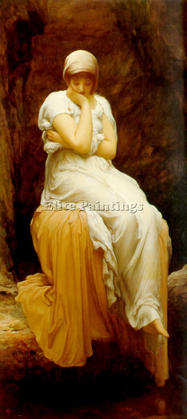 LORD FREDERICK LEIGHTON SEATED BIG ARTIST PAINTING REPRODUCTION HANDMADE OIL ART