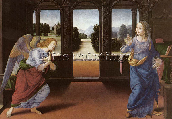 LORENZO DI CREDI ANNUNCIATION DT1 ARTIST PAINTING REPRODUCTION HANDMADE OIL DECO