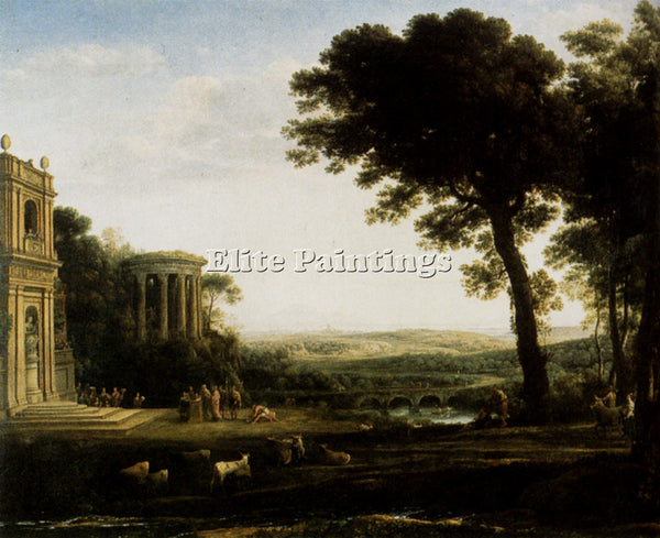 CLAUDE LORRAIN LANDSCAPE WITH A SACRIFICE TO APOLLO ARTIST PAINTING REPRODUCTION