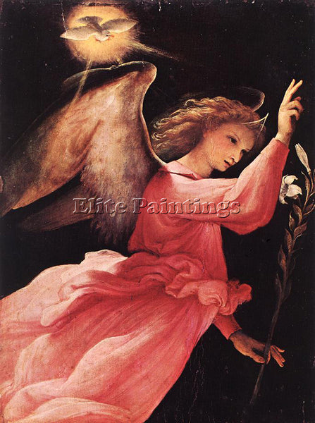 LORENZO LOTTO ANGEL ANNUNCIATING 1527 ARTIST PAINTING REPRODUCTION HANDMADE OIL