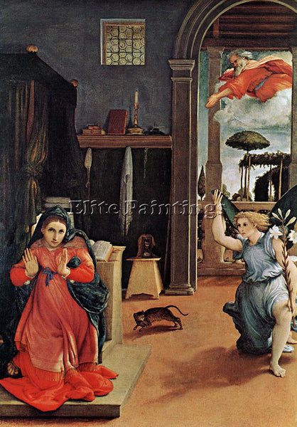 LORENZO LOTTO ANNUNCIATION C1527 ARTIST PAINTING REPRODUCTION HANDMADE OIL REPRO