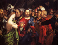 LORENZO LOTTO CHRIST AND THE ADULTERESS ARTIST PAINTING REPRODUCTION HANDMADE