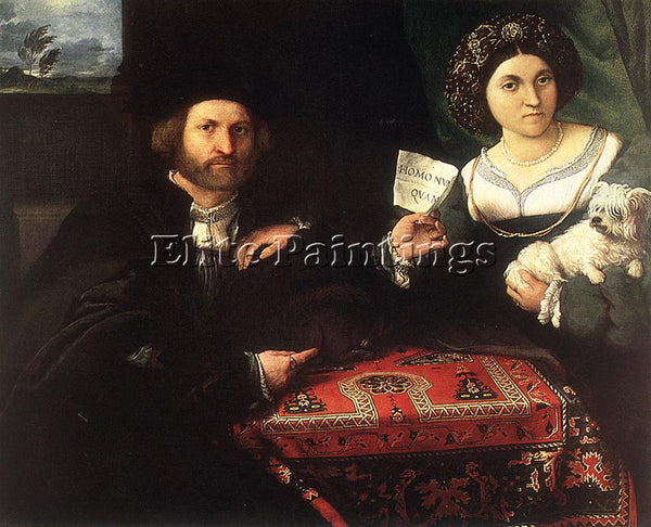LORENZO LOTTO HUSBAND AND WIFE 1523 ARTIST PAINTING REPRODUCTION HANDMADE OIL