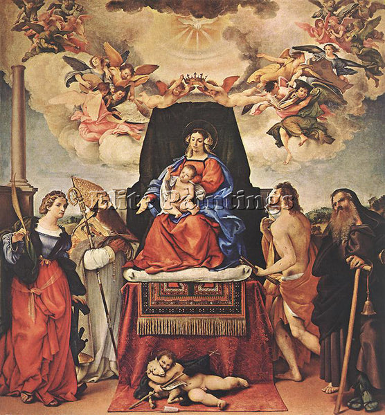 LORENZO LOTTO MADONNA AND CHILD WITH SAINTS 1521 II ARTIST PAINTING REPRODUCTION