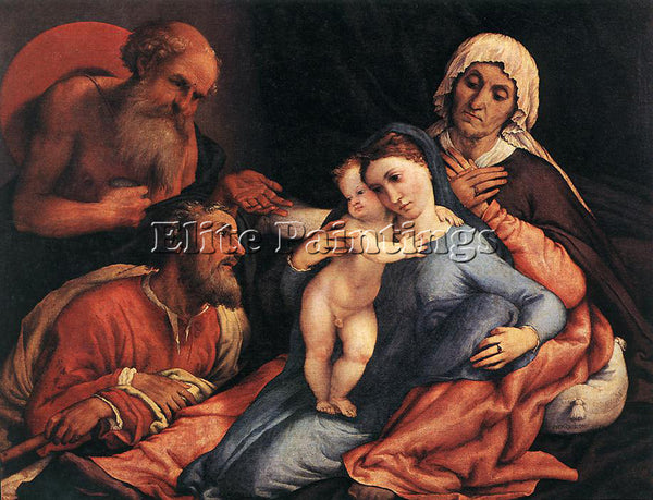 LORENZO LOTTO MADONNA AND CHILD WITH SAINTS 1534 ARTIST PAINTING HANDMADE CANVAS
