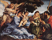 LORENZO LOTTO MADONNA AND CHILD WITH SAINTS AND AN ANGEL 1527 8 ARTIST PAINTING
