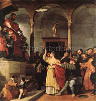 LORENZO LOTTO ST LUCY BEFORE THE JUDGE 1532 ARTIST PAINTING HANDMADE OIL CANVAS