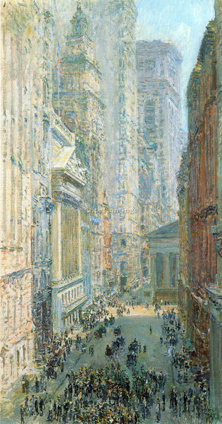 HASSAM LOWER MANHATTAN ARTIST PAINTING REPRODUCTION HANDMADE CANVAS REPRO WALL