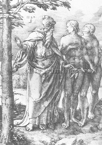 LUCAS VAN LEYDEN ADAM AND EVE EXPULSION FROM THE PARADISE ARTIST PAINTING CANVAS
