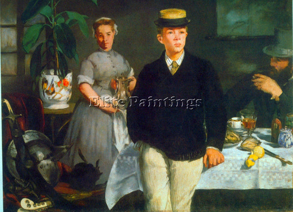 MANET LUNCHEON 2 ARTIST PAINTING REPRODUCTION HANDMADE OIL CANVAS REPRO WALL ART