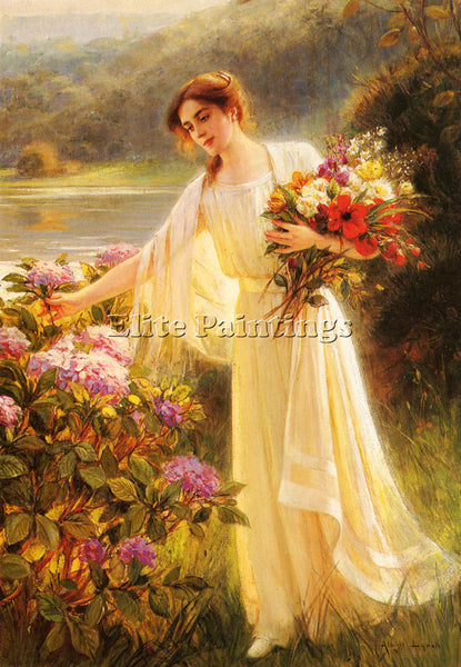 ALBERT LYNCH GATHERING FLOWERS ARTIST PAINTING REPRODUCTION HANDMADE OIL CANVAS