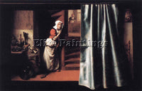 NICOLAES MAES EAVESDROPPER WITH A SCOLDING WOMAN ARTIST PAINTING HANDMADE CANVAS