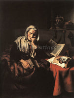 NICOLAES MAES OLD WOMAN DOZING ARTIST PAINTING REPRODUCTION HANDMADE OIL CANVAS