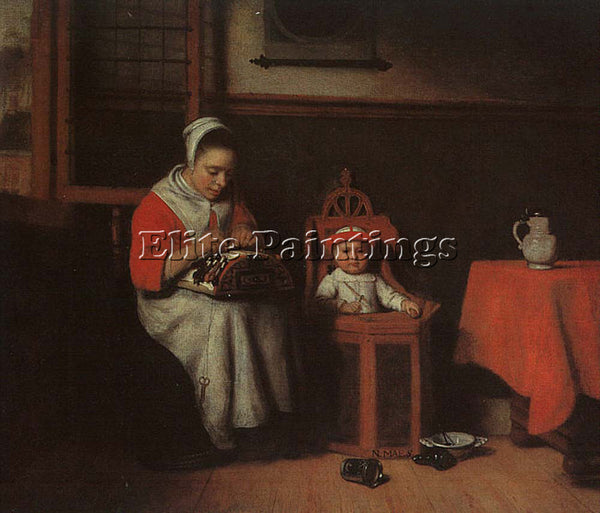 NICOLAES MAES THE LACEMAKER ARTIST PAINTING REPRODUCTION HANDMADE OIL CANVAS ART