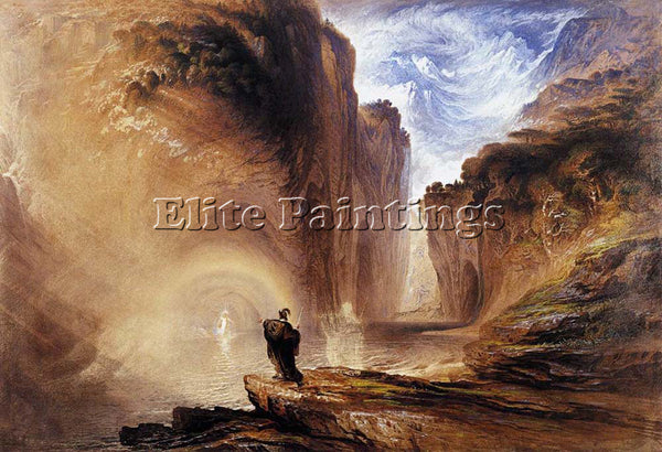 JOHN MARTIN MANFRED AND THE ALPINE WITCH ARTIST PAINTING REPRODUCTION HANDMADE