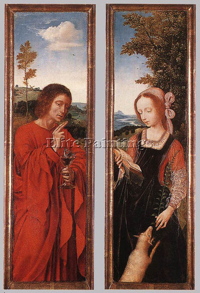 QUENTIN MASSYS JOHN THE BAPTIST AND ST AGNES ARTIST PAINTING HANDMADE OIL CANVAS