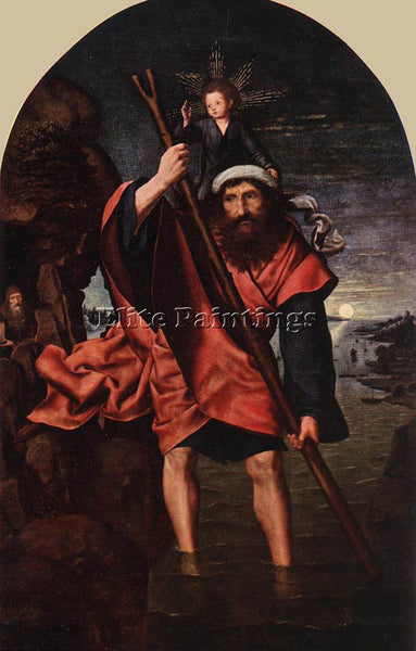 QUENTIN MASSYS ST CHRISTOPHER ARTIST PAINTING REPRODUCTION HANDMADE CANVAS REPRO