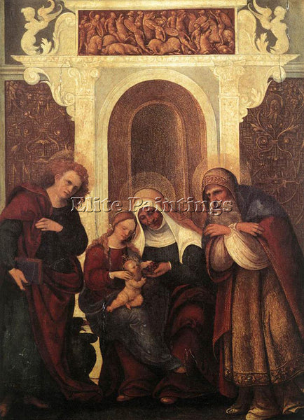 ITALIAN MAZZOLINO LUDOVICO MADONNA AND CHILD WITH SAINTS ARTIST PAINTING CANVAS