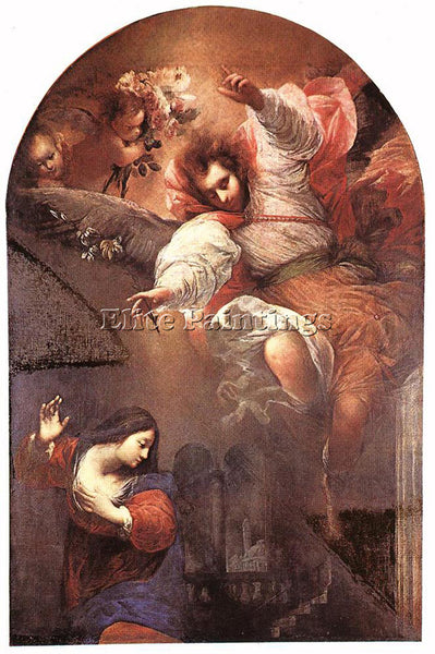 ITALIAN MAZZONI SEBASTIANO ANNUNCIATION ARTIST PAINTING REPRODUCTION HANDMADE