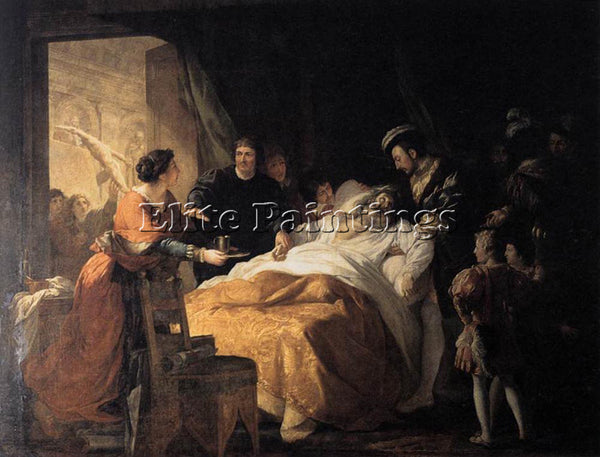 FRENCH MENAGEOT FRANCOIS DEATH LEONARDO DA VINCI IN ARMS FRANCIS I REPRODUCTION