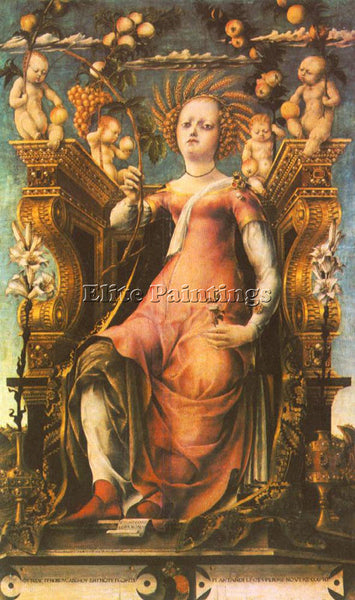 ITALIAN MICHELE PANNONIO CERES ENTHRONED ARTIST PAINTING REPRODUCTION HANDMADE
