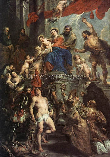 PETER PAUL RUBENS MADONNA ENTHRONED WITH CHILD AND SAINTS 1 ARTIST PAINTING OIL