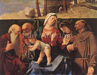 LORENZO LOTTO MADONNA AND CHILD WITH SAINTS ARTIST PAINTING HANDMADE OIL CANVAS