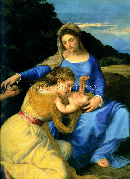 TITIAN MADONNA DETAIL ARTIST PAINTING REPRODUCTION HANDMADE OIL CANVAS REPRO ART