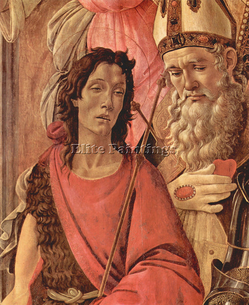 BOTTICELLI MADONNA THRONE OF ANGELS AND SAINTS DETAIL  ARTIST PAINTING HANDMADE