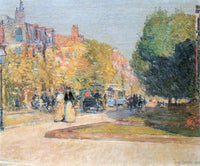 HASSAM MALBOROUGH STREET BOSTON ARTIST PAINTING REPRODUCTION HANDMADE OIL CANVAS
