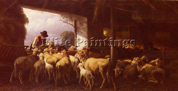 GERMAN MALI CHRISTIAN FRIEDRICH FEEDING THE SHEEP ARTIST PAINTING REPRODUCTION