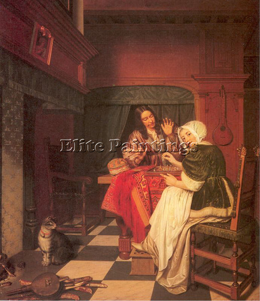DUTCH MAN CORNELIS DE DUTCH 1621 1706 ARTIST PAINTING REPRODUCTION HANDMADE OIL