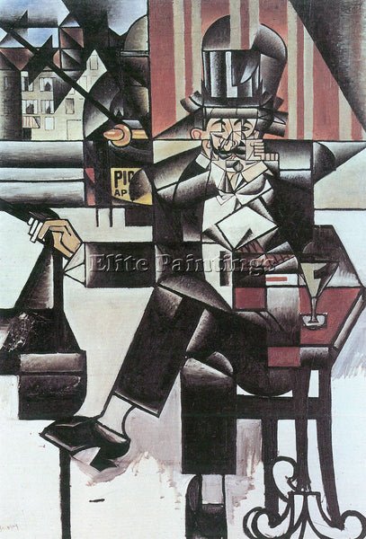 JUAN GRIS MAN IN CAFE 1  ARTIST PAINTING REPRODUCTION HANDMADE CANVAS REPRO WALL
