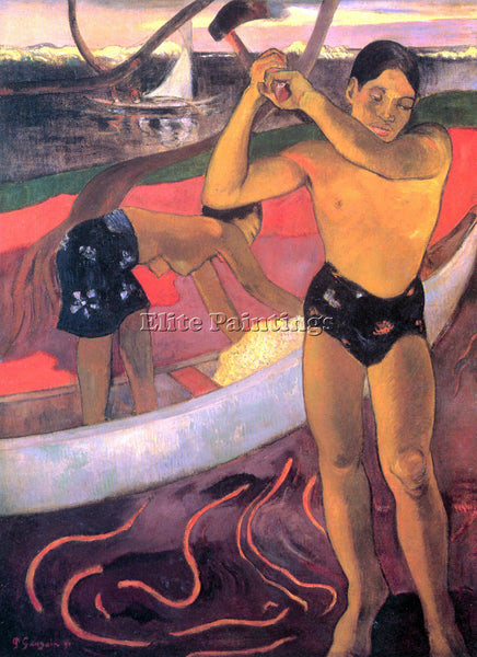 GAUGUIN MAN WITH AX ARTIST PAINTING REPRODUCTION HANDMADE CANVAS REPRO WALL DECO
