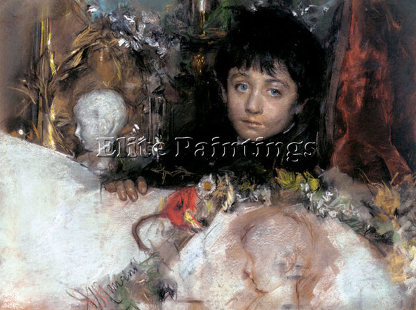 ANTONIO MANCINI PORTRAIT OF A YOUNG BOY ARTIST PAINTING REPRODUCTION HANDMADE