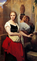 ARY SCHEFFER MARGARET AT THE FOUNTAIN 1852 ARTIST PAINTING REPRODUCTION HANDMADE