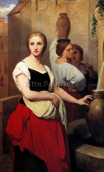 ARY SCHEFFER MARGARET AT THE FOUNTAIN 1852 ARTIST PAINTING REPRODUCTION HANDMADE