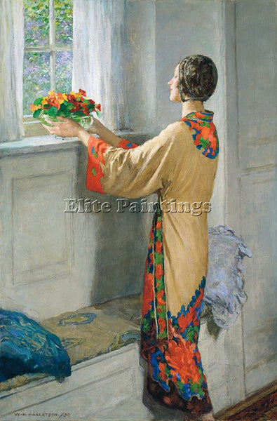 MARGETSON WILLIAM HENRY A NEW DAY ARTIST PAINTING REPRODUCTION HANDMADE OIL DECO
