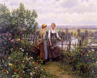 DANIEL RIDGWAY KNIGHT MARIA AND MADELEINE ON THE TERRACE ARTIST PAINTING CANVAS