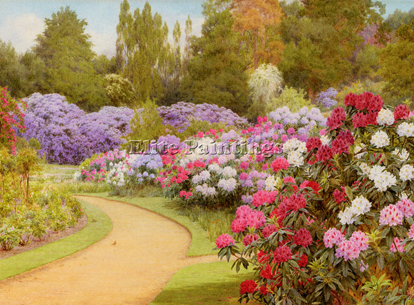GEORGE MARKS MARKS GEORGE THE RHODODENDRON WALK ARTIST PAINTING REPRODUCTION OIL
