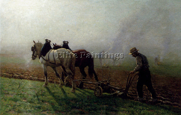 MARONIEZ GEORGES PHILIBERT CHARLES THE PLOUGHMAN ARTIST PAINTING HANDMADE CANVAS