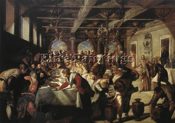 JACOPO ROBUSTI TINTORETTO MARRIAGE AT CANA ARTIST PAINTING REPRODUCTION HANDMADE
