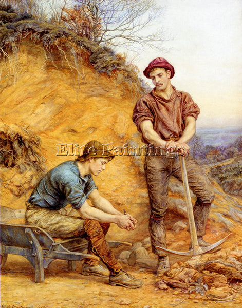 MARTINEAU EDITH THE QUARRY WORKERS ARTIST PAINTING REPRODUCTION HANDMADE OIL ART
