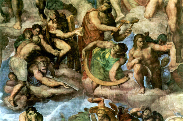 MICHELANGELO MARTYRS WITH TOOLS OF THEIR MARTYRDOM ARTIST PAINTING REPRODUCTION