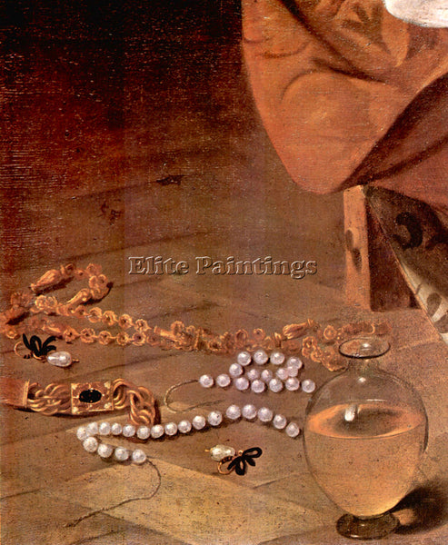 CARAVAGGIO MARY MAGDALENE DETAIL PEARLS 1 ARTIST PAINTING REPRODUCTION HANDMADE